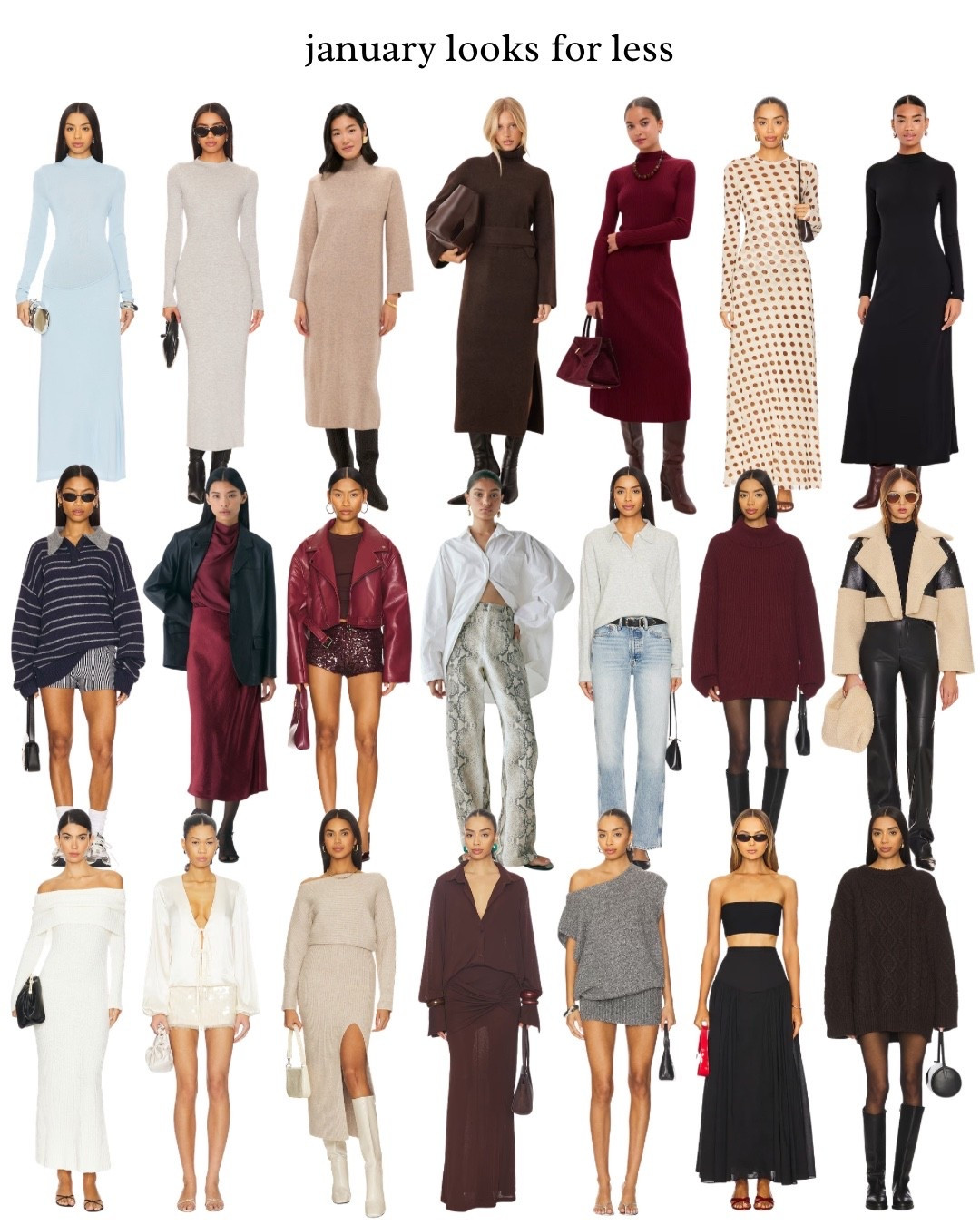 january looks for less

winter is here, but that doesn’t mean your style has to suffer#LTKFindsUnder100 

#LTKootd #LTKSeasonal