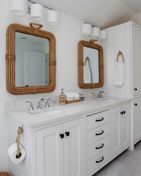 Plenty of room in the primary bathroom at the Making Waves beach house rental on Cape Cod! Link to this gorgeous 4 bed, 3.5 bath beach house rental is in my IG bio! Mention Casually Coastal during the booking process for a free gift card to Osterville Fish Too!
-
home decor, coastal decor, beach house decor, beach decor, beach style, coastal home, coastal home decor, coastal decorating, coastal interiors, coastal house decor, home accessories decor, coastal accessories, beach style, coastal bathroom, white bathroom, woven bathroom mirrors, bathroom decor, bathroom accessories, bathroom mirror, woven bathroom mirror, rope mirror, wayfair mirrors

#LTKunder50 #LTKunder100 #LTKhome