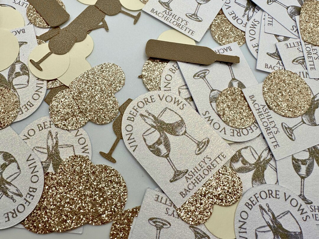VINO BEFORE VOWS Confetti Bachelorette Party Decor - Etsy | Etsy (US)
