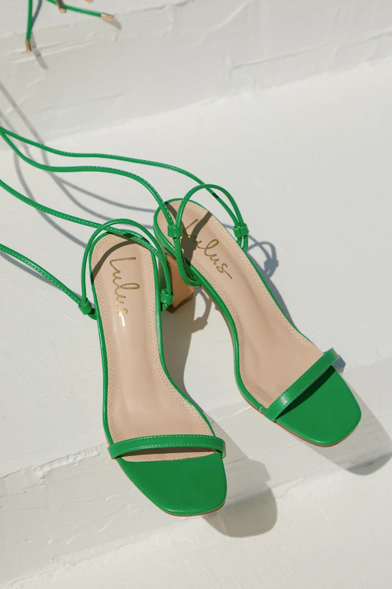 Xylia Green Lace-Up Heels | Lulus