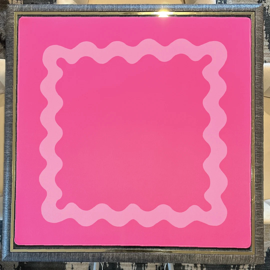 Pink Wavy Mahjong Mat - Etsy | Etsy (US)