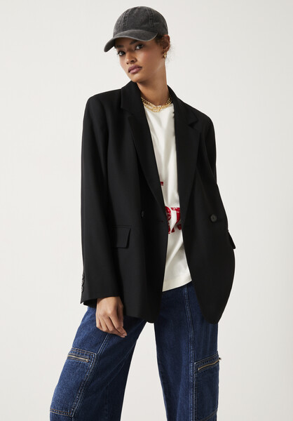Double Breasted Wool Blend Blazer | Hush UK