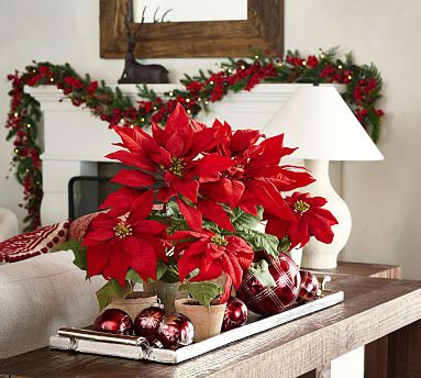 Faux Potted Poinsettias | Pottery Barn (US)