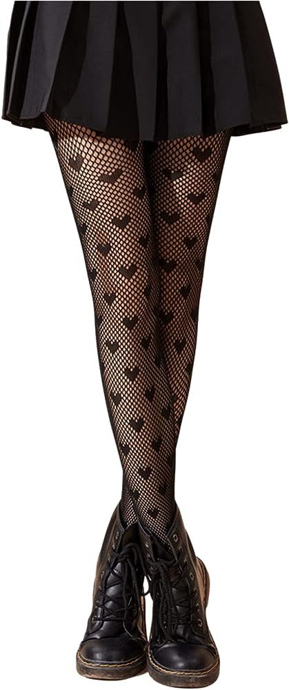 SHEIN Women's Patterned Tights Fishnet Floral Stockings Pantyhose Stockings Leggings | Amazon (US)