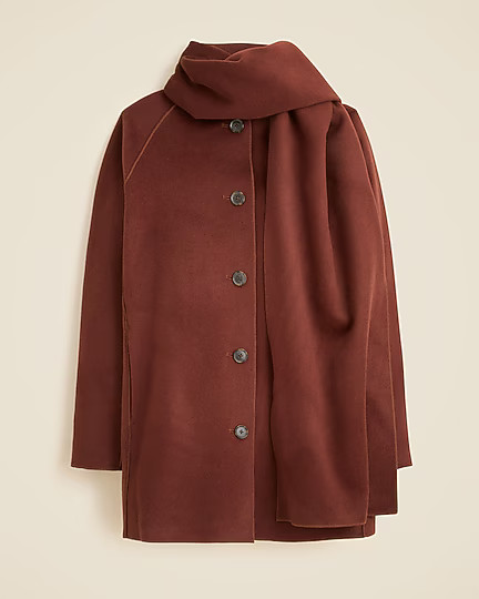 Scarf coat in drapey wool–lyocell blend | J. Crew US