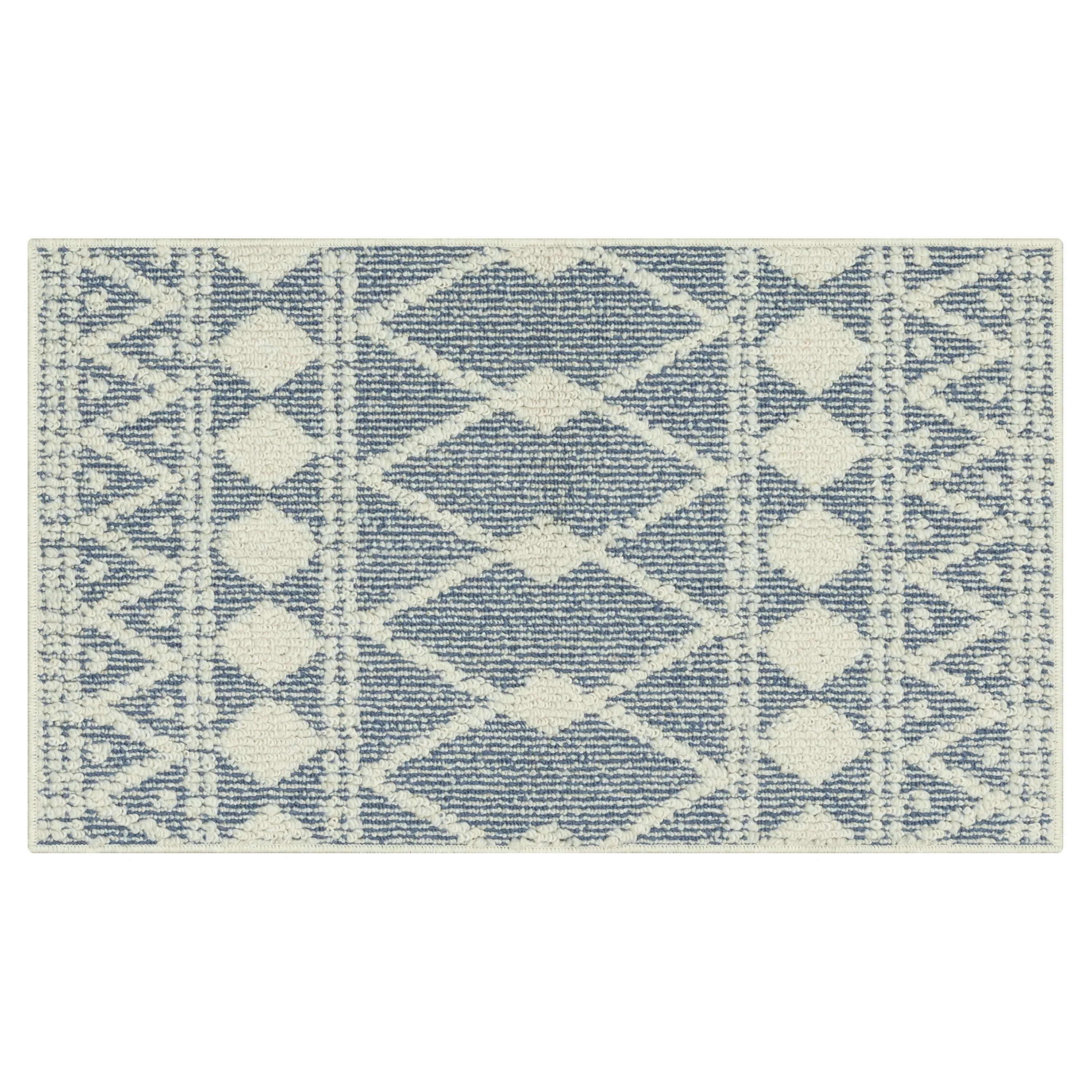 Mainstays Traditional Blue Diamond Indoor Accent Rug, 1'8" x 2'10" | Walmart (US)