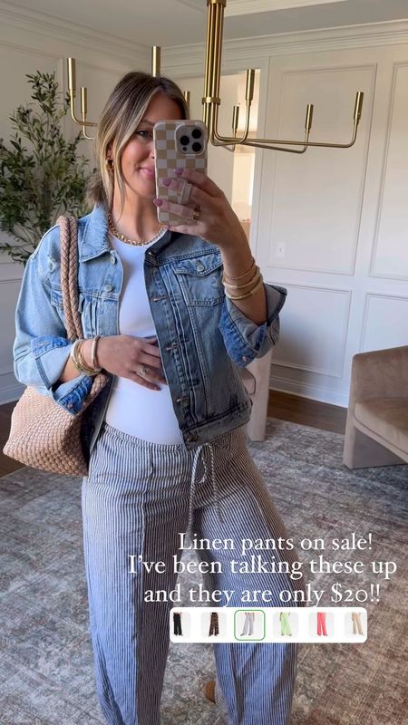 Target linen pants on sale for $25! Perfect for spring outfit ideas, workwear, vacation coverup and they are bump friendly with the tie waistband 

I’m wearing a medium
Swimsuit I sized up for my bump



#LTKVideo #LTKsalealert #LTKbump