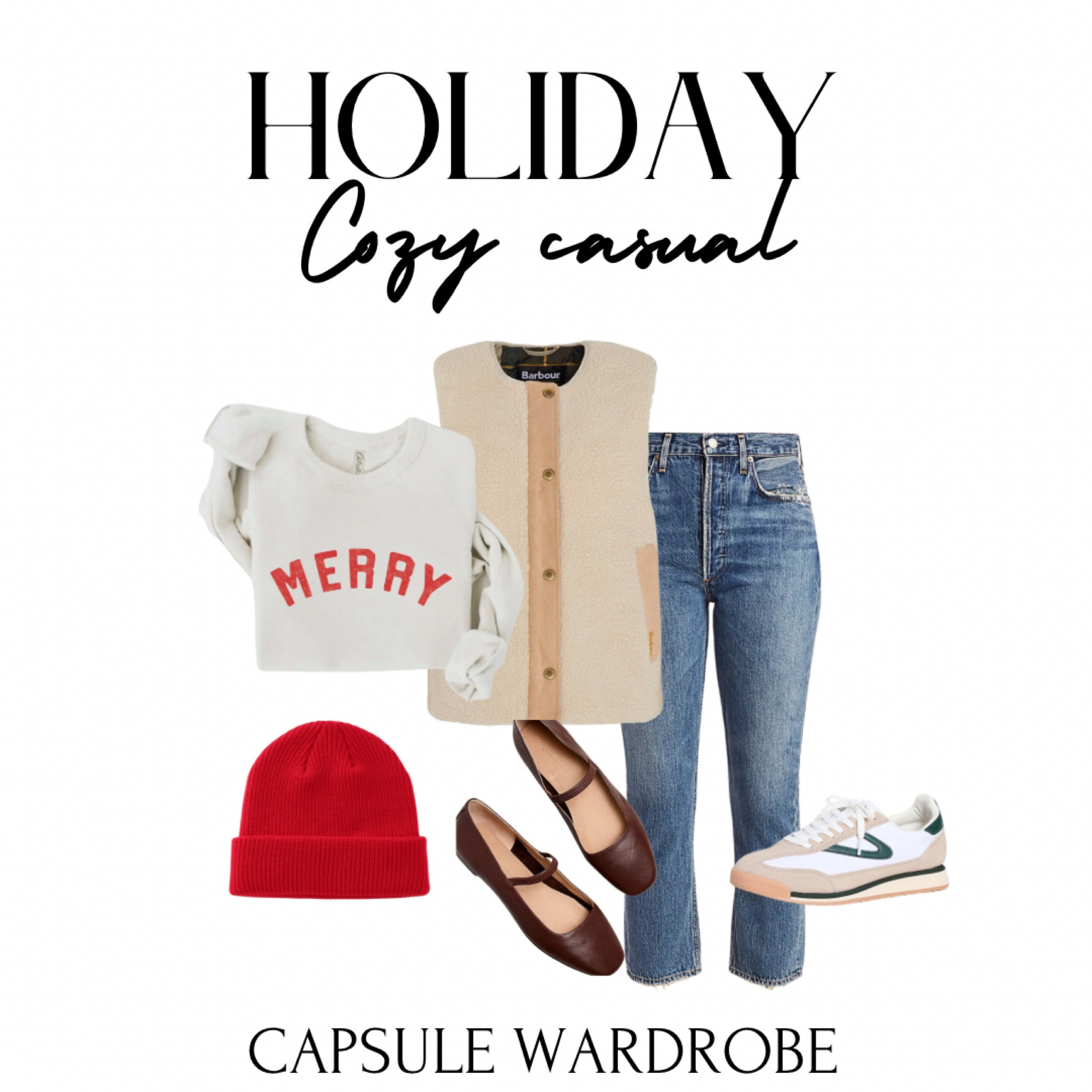 Sherpa shearling vest agolde jeans merry sweatshirt holiday outfit

#LTKHoliday #LTKGiftGuide #LTKCyberWeek