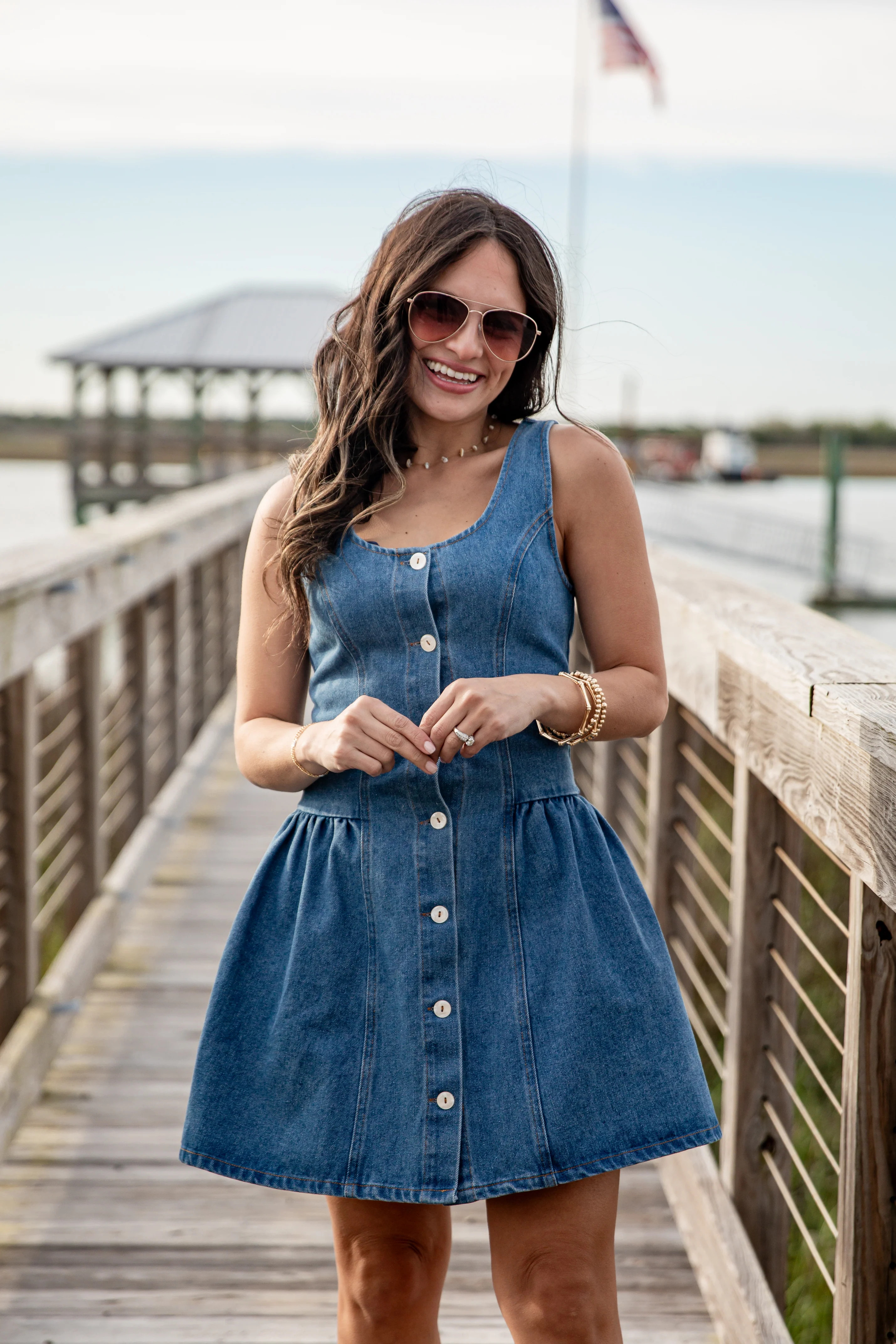 Denim Button Front Mini Dress | Trendy Women's Dresses | ShopDressUp | Dress Up