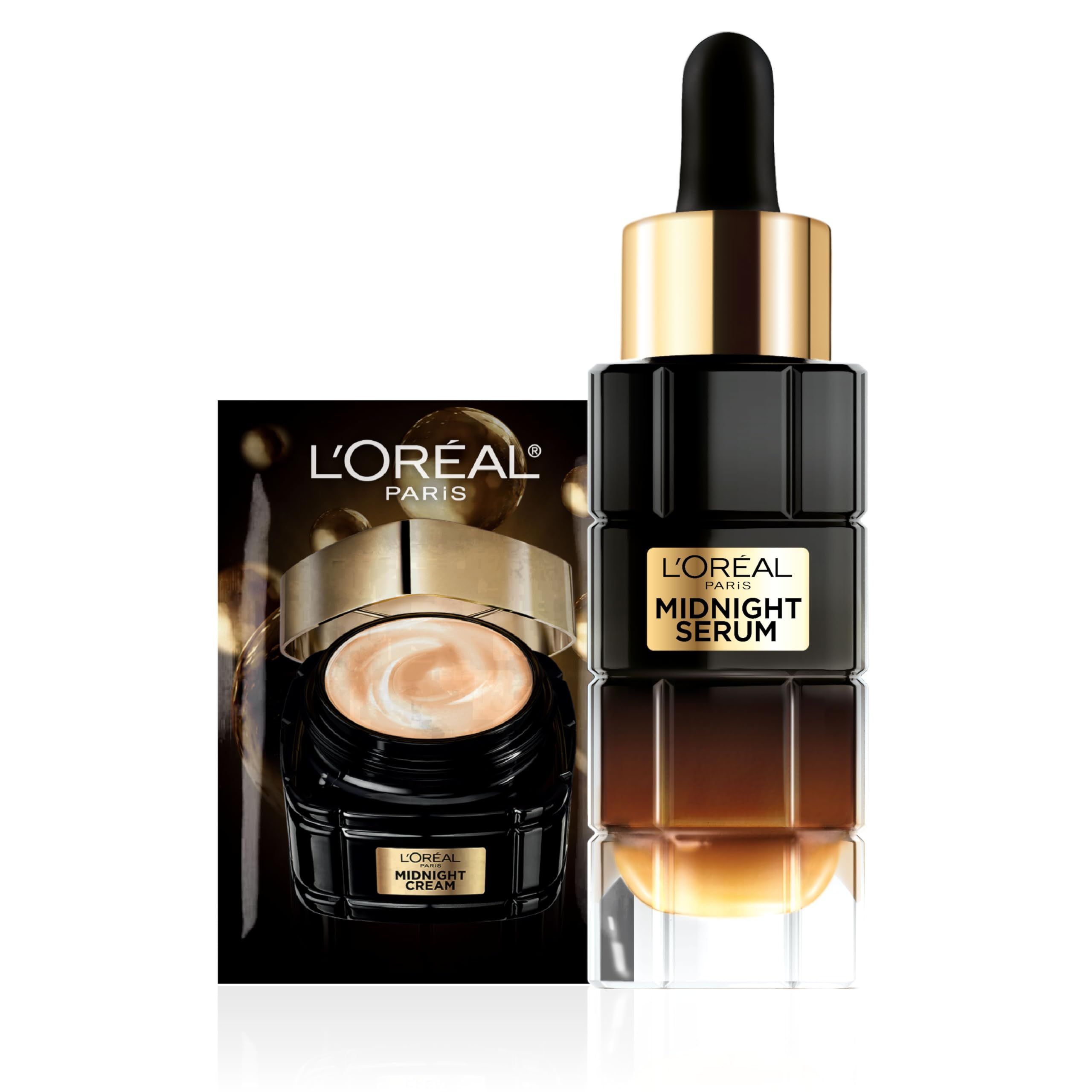 L'Oreal Paris Age Perfect Anti-Aging Midnight Face Serum, Reduce Wrinkles 1oz + Midnight Cream Sa... | Amazon (US)