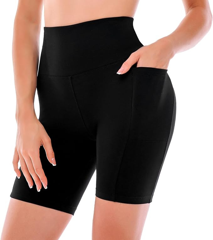 Ipletix Biker Shorts with Pockets for Women - 6'' High Waisted Womens Yoga Gym Athletic Running W... | Amazon (US)