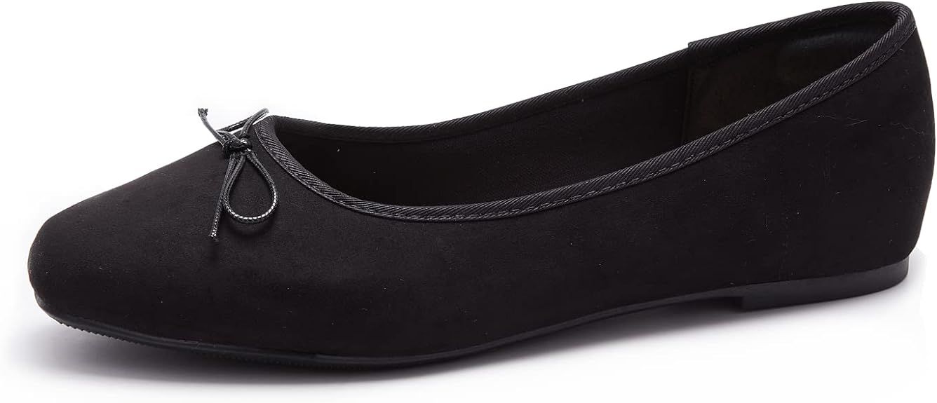 AFEETSING Women's Round Toe Ballet Flats Comfortable Bow Dressy Flats Shoes for Women | Amazon (US)