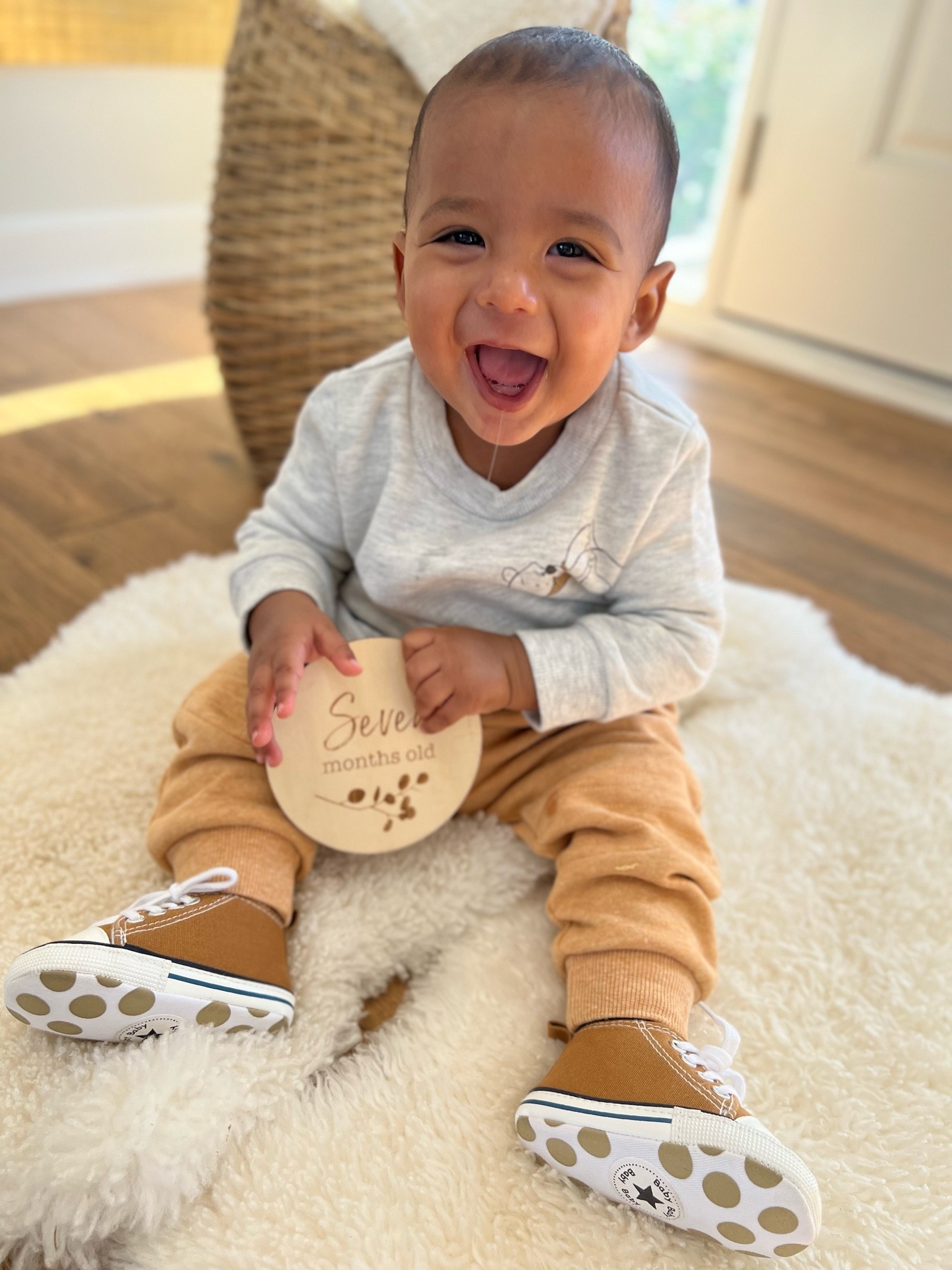 Baby Anthony is 7 months🤍and is wearing the cutest neutral sweater set!

#LTKfamily #LTKkids #LTKbaby