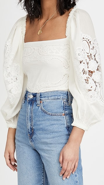 Off White Lace Blouse | Shopbop