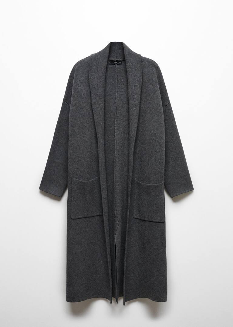 Oversized knitted coat with pockets | MANGO (US)