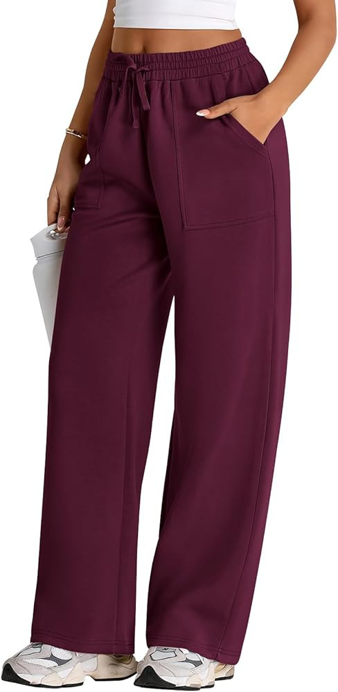 PRETTYGARDEN Womens Wide Leg Sweatpants High Waisted Baggy Lounge Sweat Pants Drawstring Athletic... | Amazon (US)