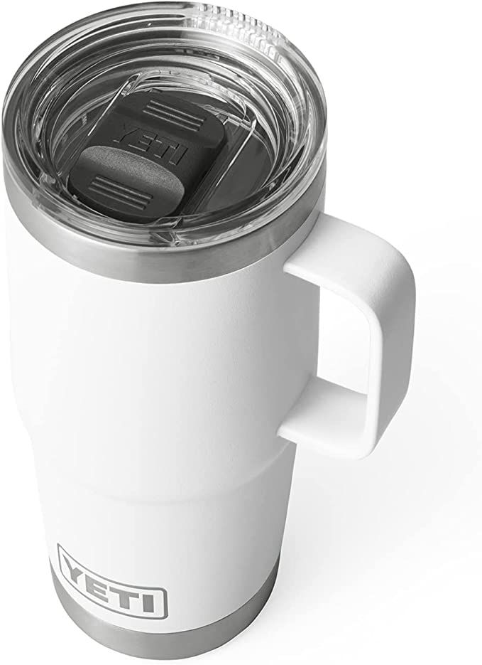 YETI Rambler 20 oz Travel Mug, Stainless Steel, Vacuum Insulated with Stronghold Lid, White | Amazon (US)