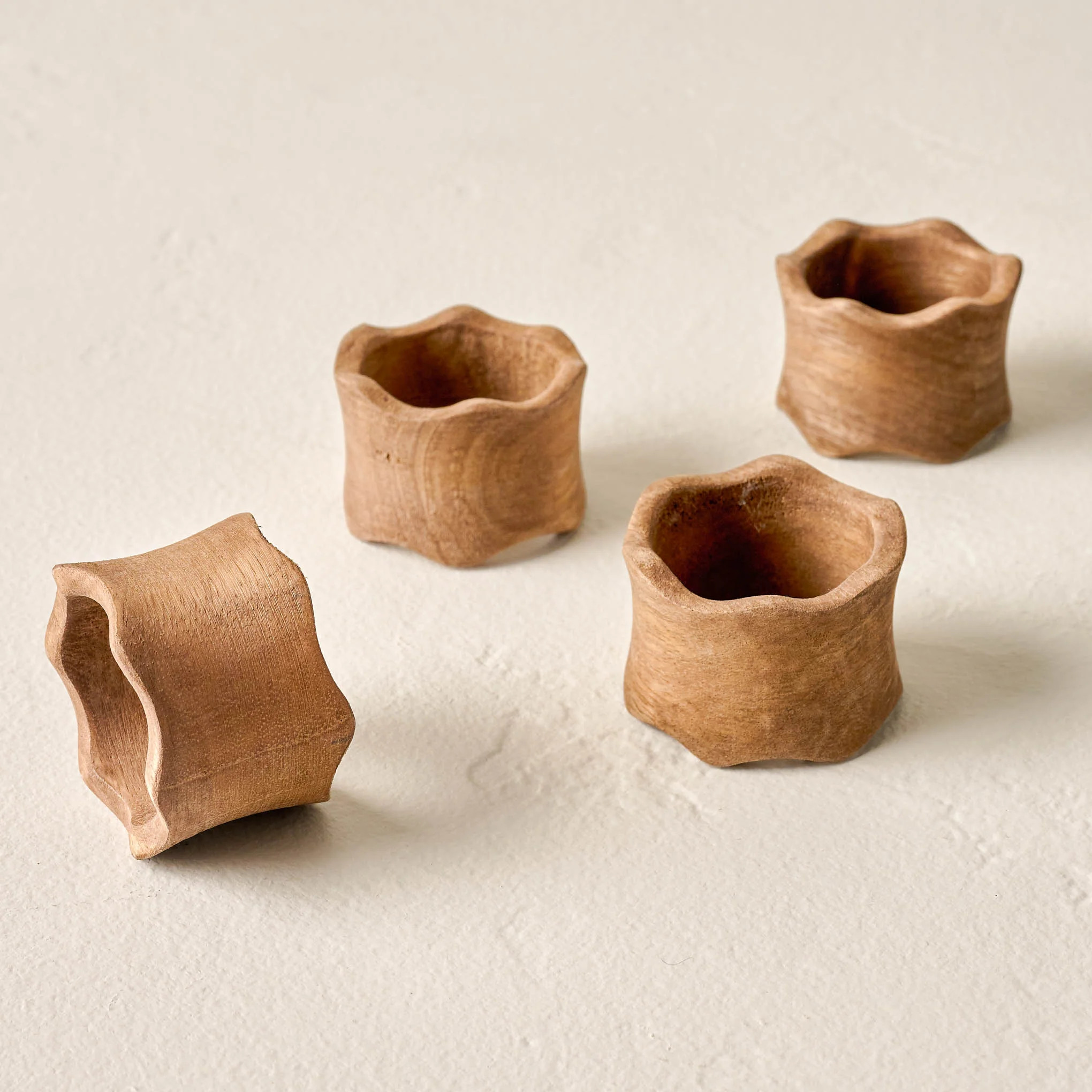 Antiqued Wood Napkin Ring Set of Four | Magnolia