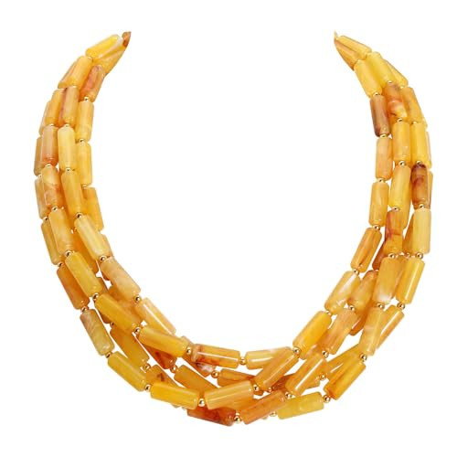 Amazon.com: Firstmeet Multicolor Chunky Beads Necklace Acrylic Multi-Layer Jewelry Statement Neck... | Amazon (US)
