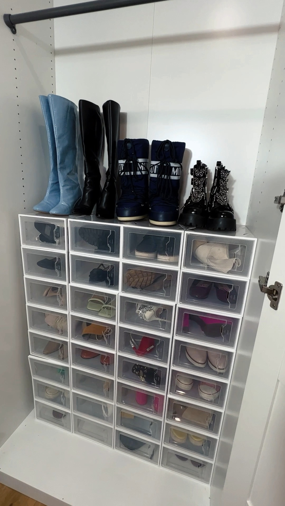 Clear shoe storage is my favorite! Super ADHD friendly because you can see everything. Easy to assemble and I love that they’re all the same size.

#LTKhome #LTKfindsunder50