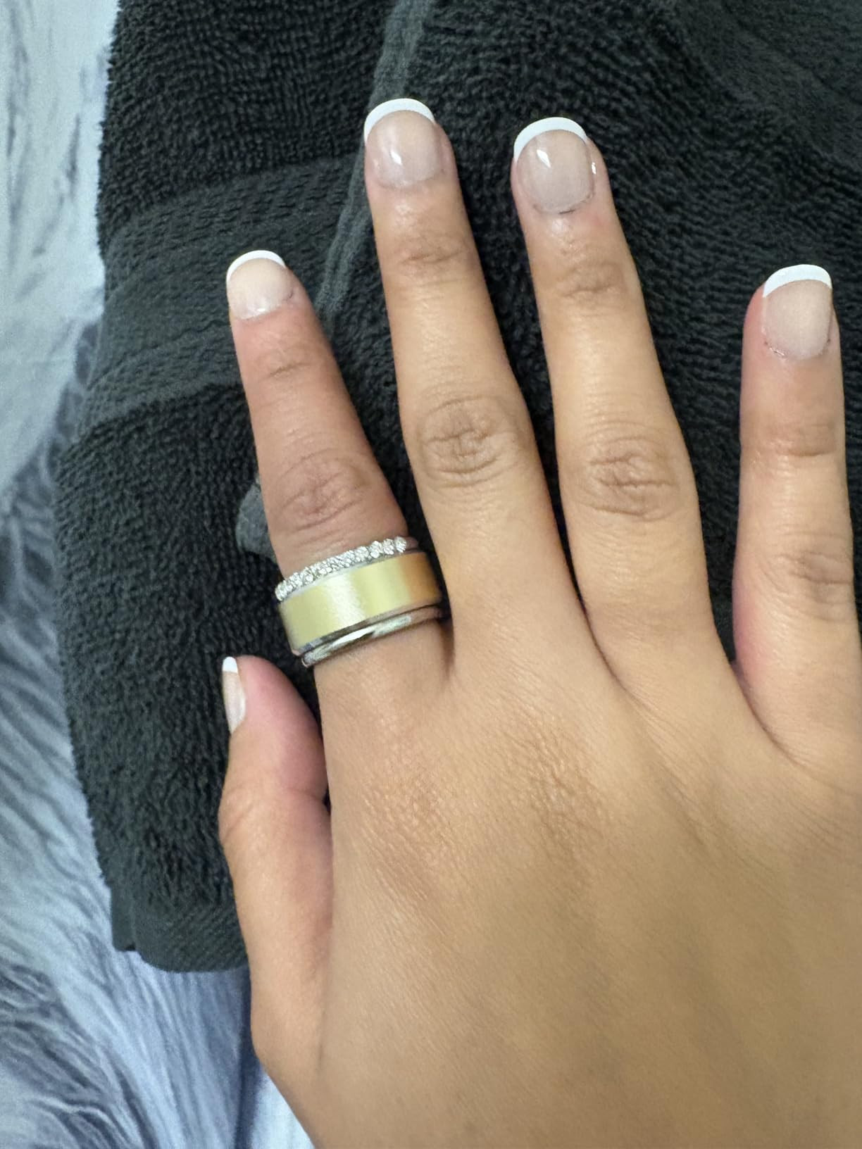2 Pack 14K Gold Plated Stackable Rings Compatible with Oura Ring Gen 3/4, Cubic Zirconia Simulate... | Amazon (US)