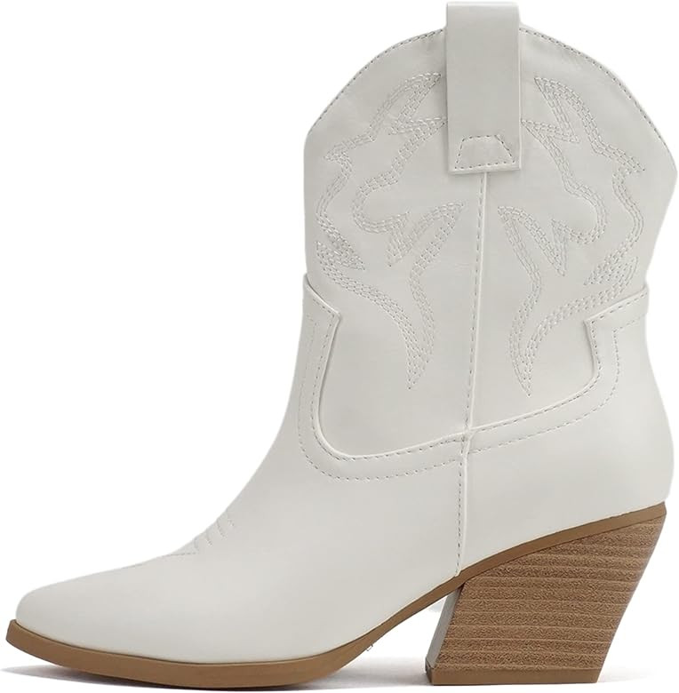 Soda “BLAZING” ~ Women Western Bootie Pointe Toe with Low Heel (Wide Fit Available) | Amazon (US)