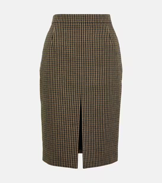 Vichy wool-blend pencil skirt | Mytheresa (UK)