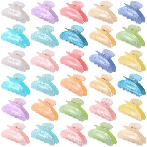 15Pcs Acrylic Hair Claw Clips Cute Large Non-Slip Hold Jaw Clamps Bulk for Thick or Thin Hair Sty... | Amazon (US)