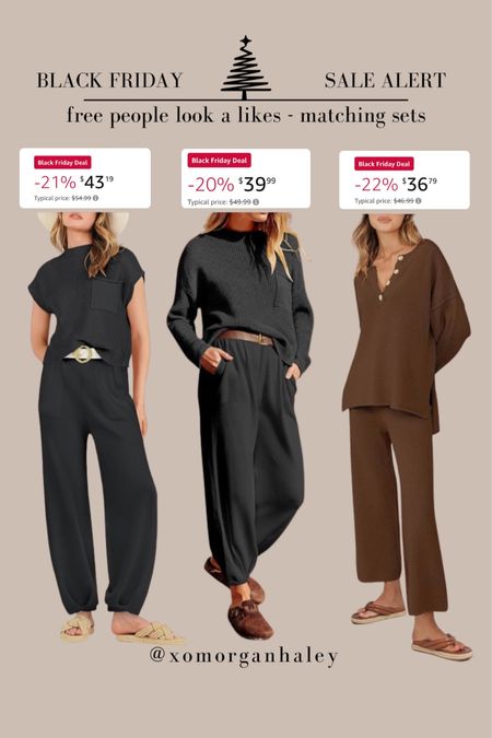 Free people look a like matching sets available in xxl! Must have casual fall outfit - Great quality and so easy to style! I do size xxl! 

#LTKCyberWeek #LTKfindsunder50 #LTKstyletip