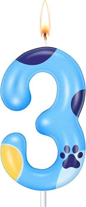 MTLEE Blue Dog Paw Candles Birthday Cake Decorations Cake Cupcake Topper for Boy and Girl Birthda... | Amazon (US)