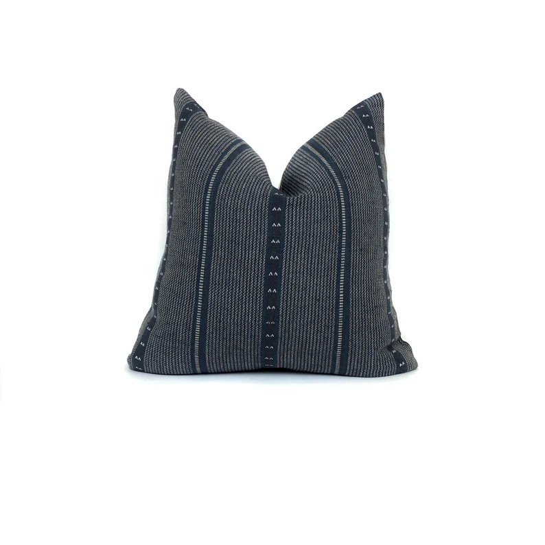 Zak and Fox Poncho Pillow Cover in Tambo | Blue Stripe Pillow | Designer Woven Pillow | No4080 | Etsy (US)