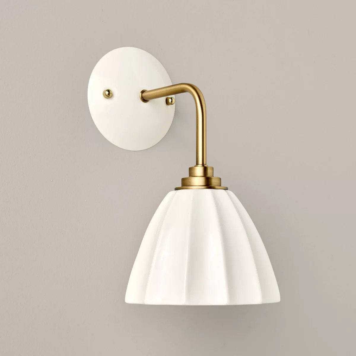 Fluted Ceramic Sconce White/Gold - Hearth & Hand™ with Magnolia | Target