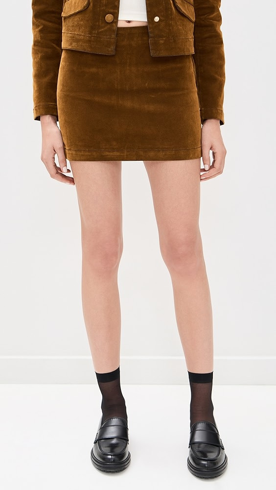The Flocked Velvet Mini Skirt | Shopbop
