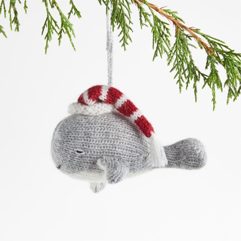 Handmade Alpaca Whale with Hat Christmas Tree Ornament + Reviews | Crate & Barrel | Crate & Barrel