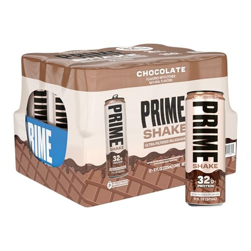 PRIME Shakes, Chocolate, 32g Protein Shake for Muscle Support & Recovery, Ultra-Filtered Milk, Lactose Free, Low Sugar, Low Calorie, Ready to Drink, 11 fl oz, 12 Pack | Amazon (US)