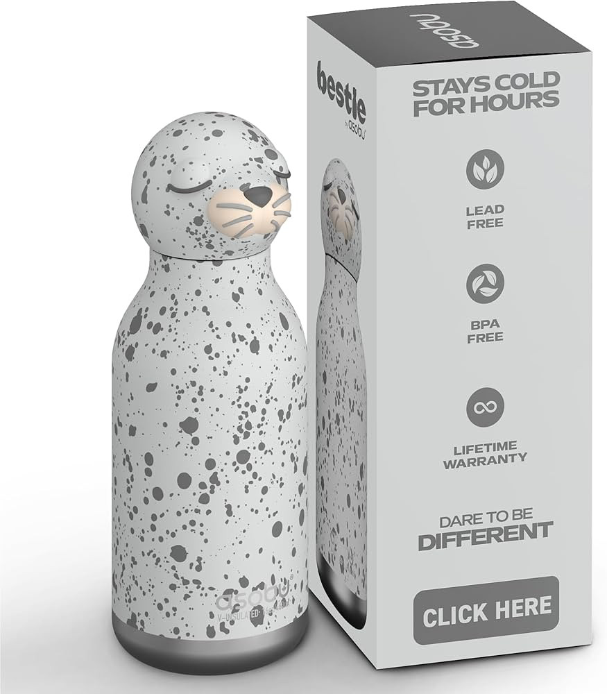 asobu Bestie Bottle Insulated Stainless Steel Water Bottle with Detachable Soft Animal Head Fun D... | Amazon (US)