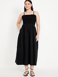 Fit &amp; Flare Smocked Midi Dress | Old Navy (US)