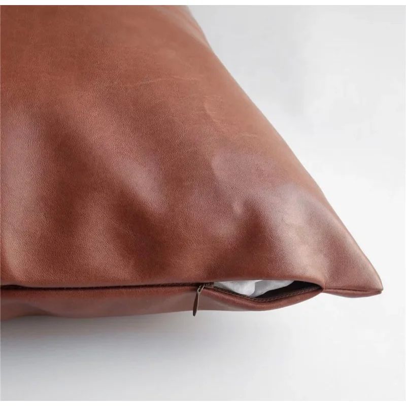 Cenat Square Faux Leather Throw Pillow Cover | Wayfair North America