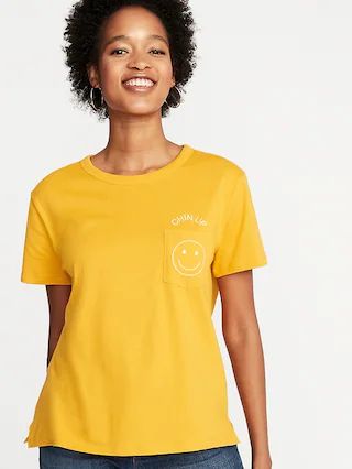 "Chin Up" Graphic Boyfriend Tee for Women | Old Navy US