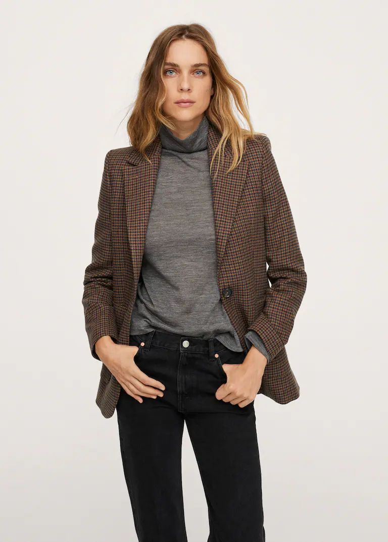 Check wool blazer | MANGO (US)