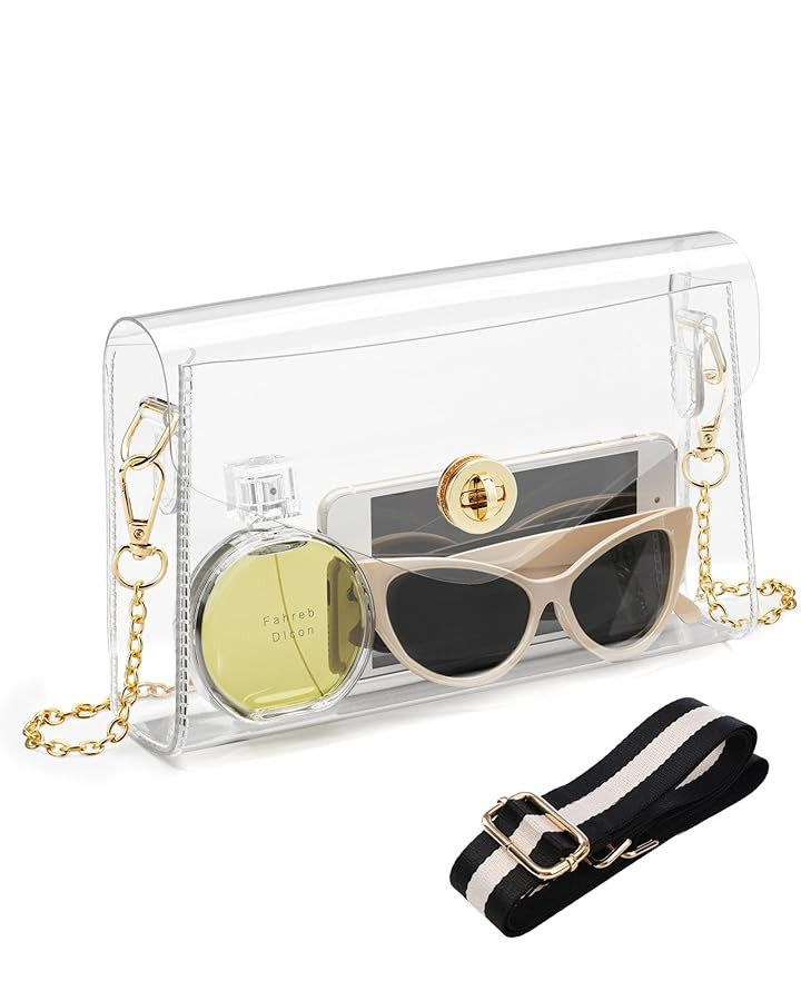 Clear Purse for Women, Clear Bag for Stadium Events, Crossbody Bag Stadium Approved for Sports Co... | Amazon (US)