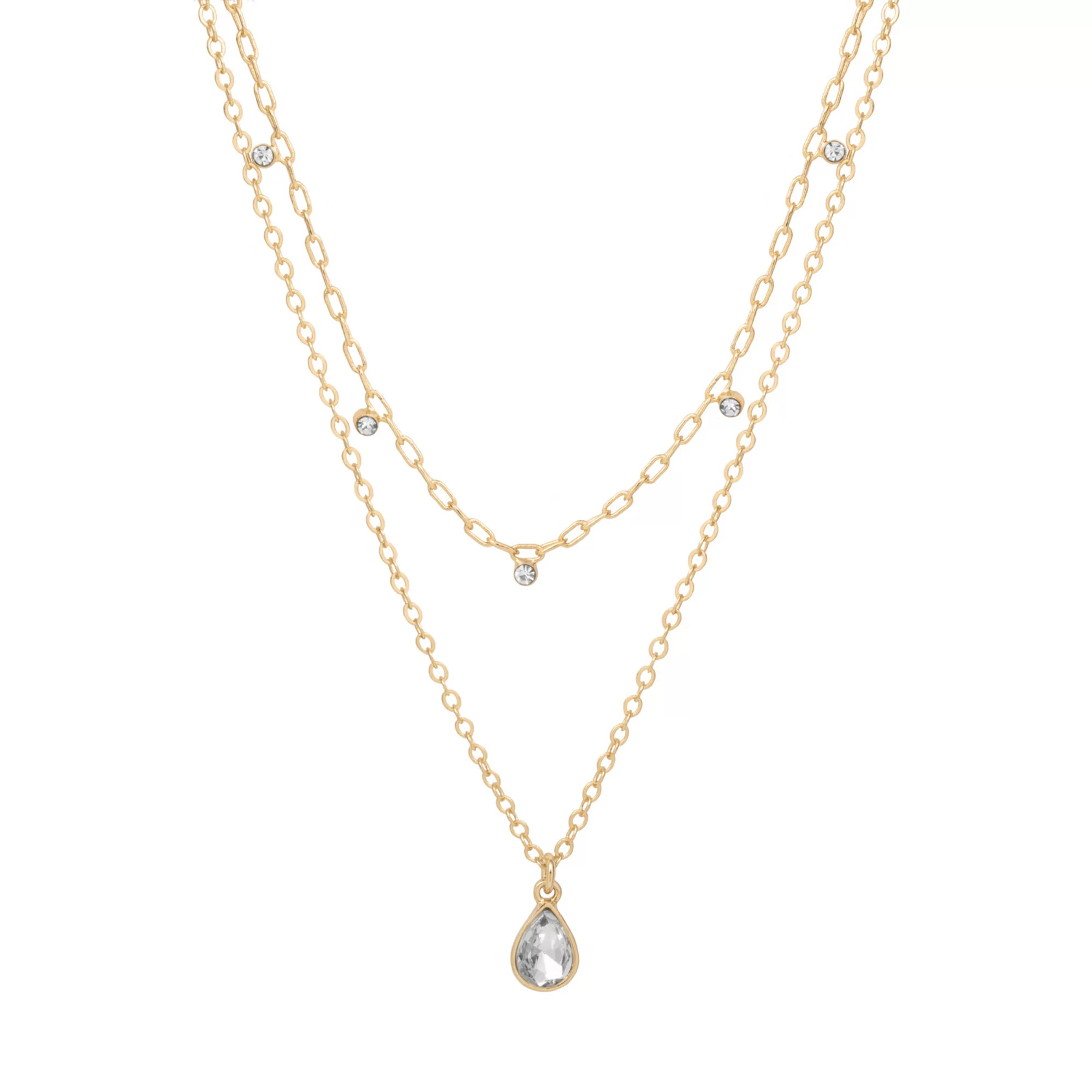 LC Lauren Conrad Gold Tone Two-Row Dainty Charm Necklace | Kohl's