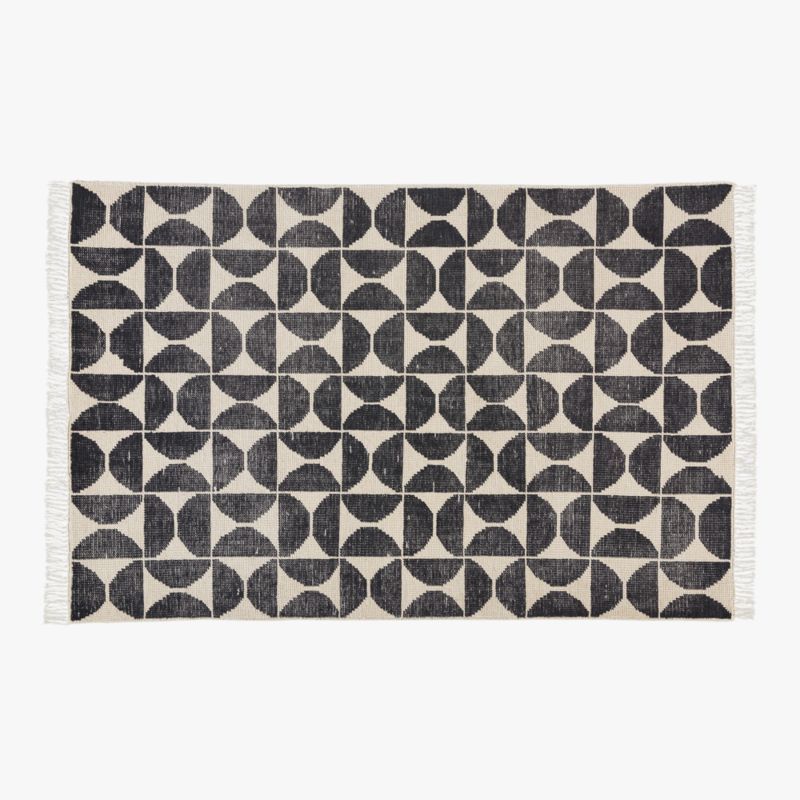Myra Charcoal/Ivory Hand-knotted Area Rug 5'x8' + Reviews | CB2 | CB2