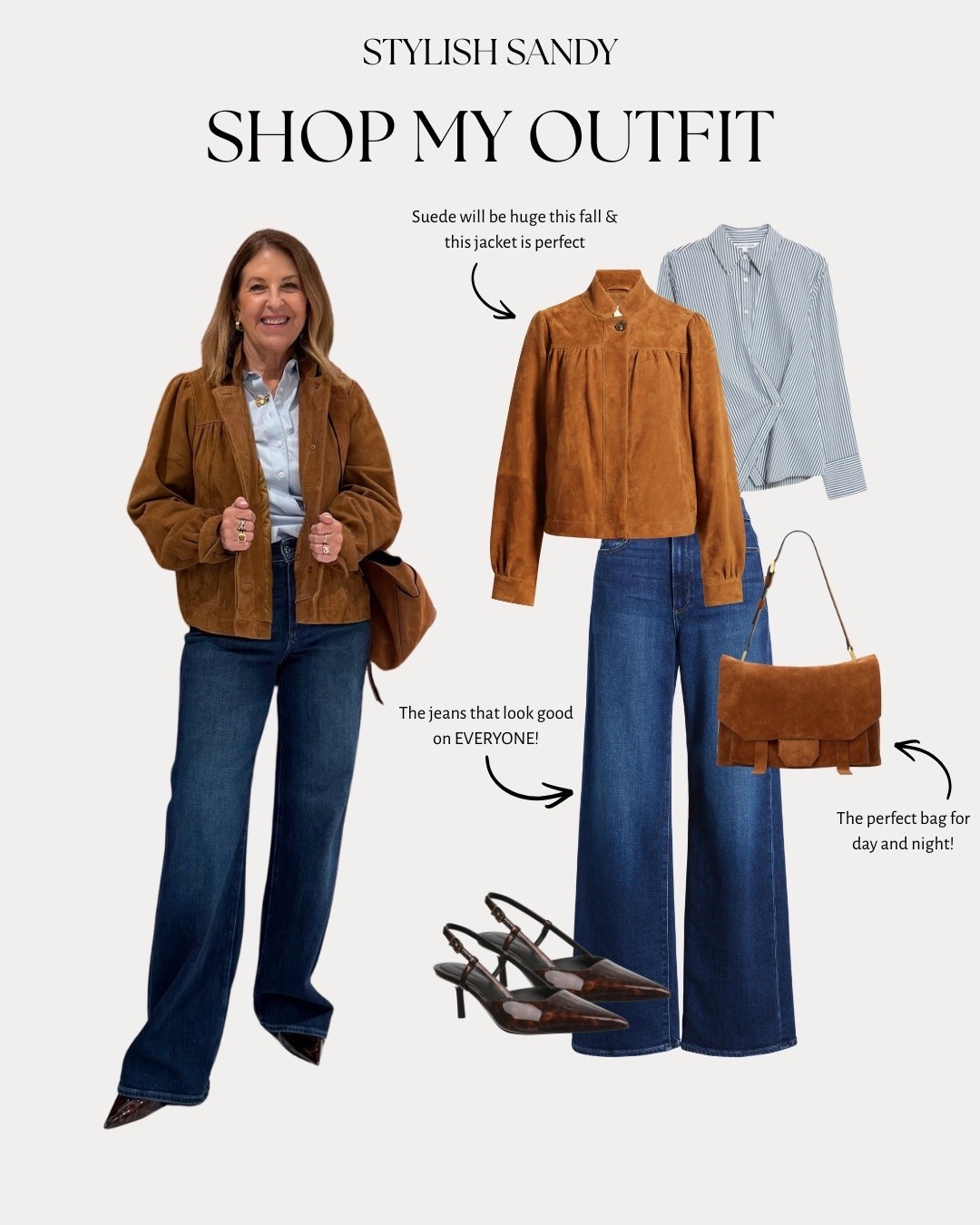 Shop my outfit while on sale at Nordstrom! The Paige Anessa jeans fit tts. I'm wearing size 26. If between sizes and want a trimmer fit, take your smaller size. The Nordstrom button-up It's so cute. It fits tts, I'm wearing a size Xs. The slingbacks are comfortable and fit tts. (tmi- I have a bunion, so I'm going up a half size).  Linking similar jacket as mine is out of stock!

#LTKootd #LTKSeasonal #LTKSaleAlert