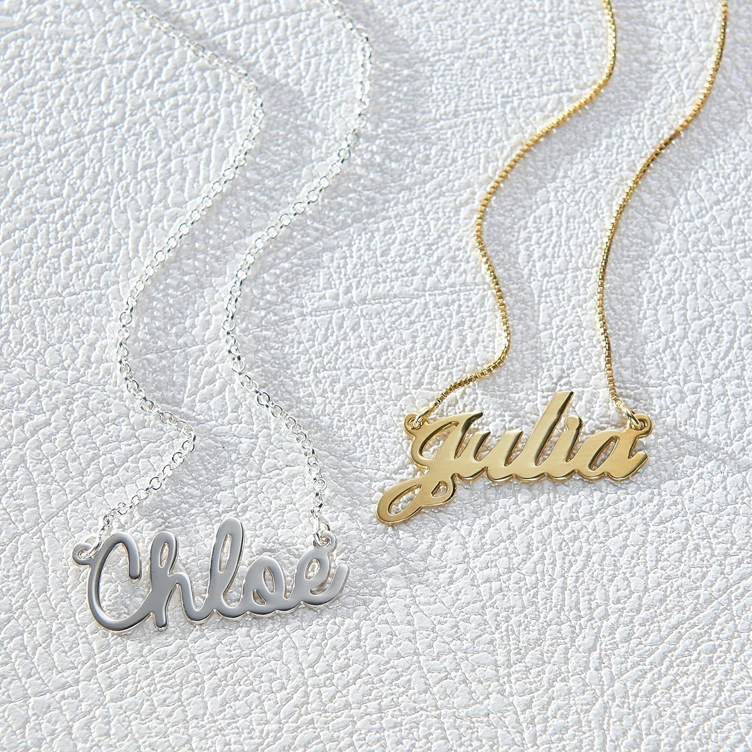 MYKA – Personalized Classic Name Necklace – Custom Made Nameplate Pendant Precious Metals Ste... | Amazon (US)