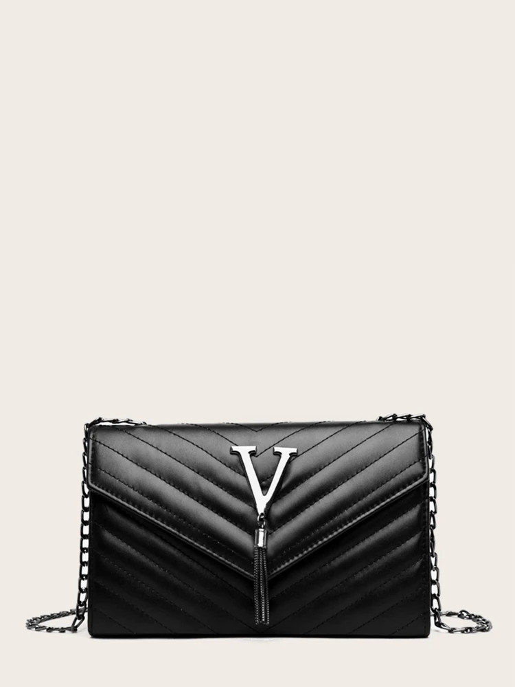 Tassel Decor Chevron Chain Bag | SHEIN