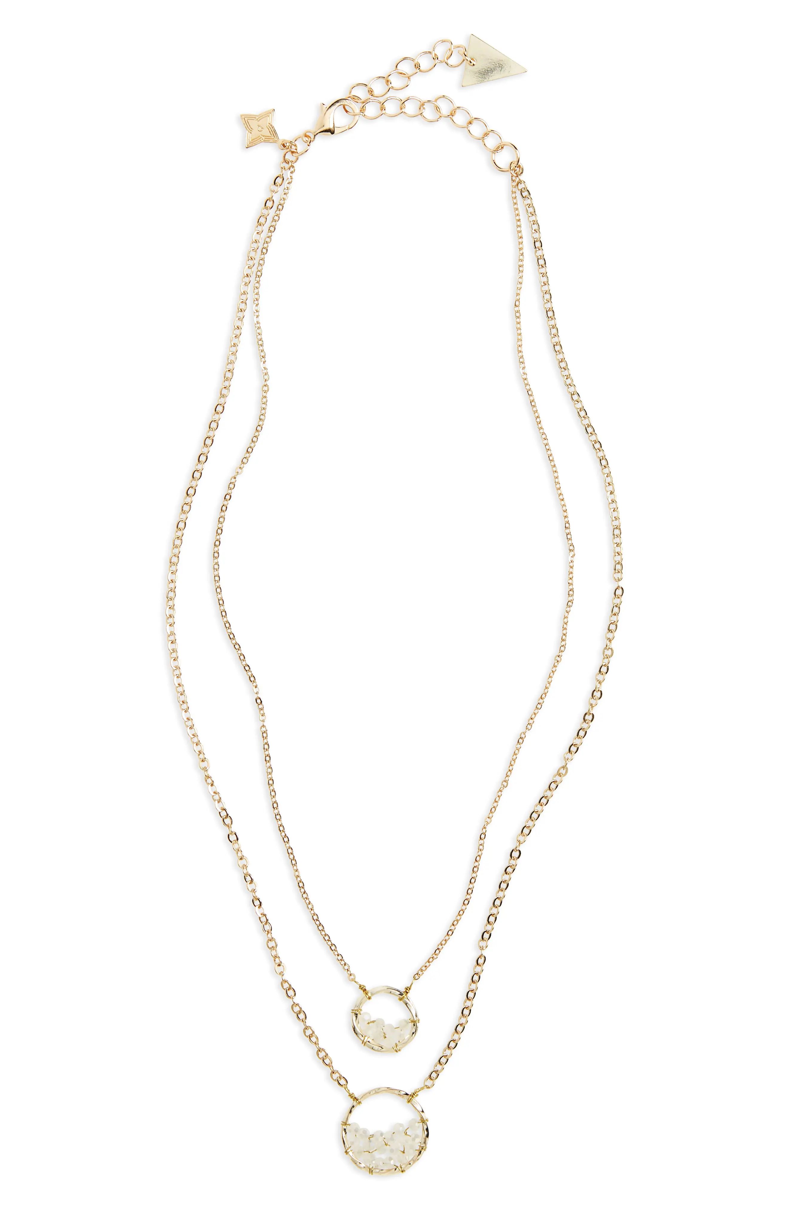 Crystal Circle Double Chain Necklace | Nordstrom