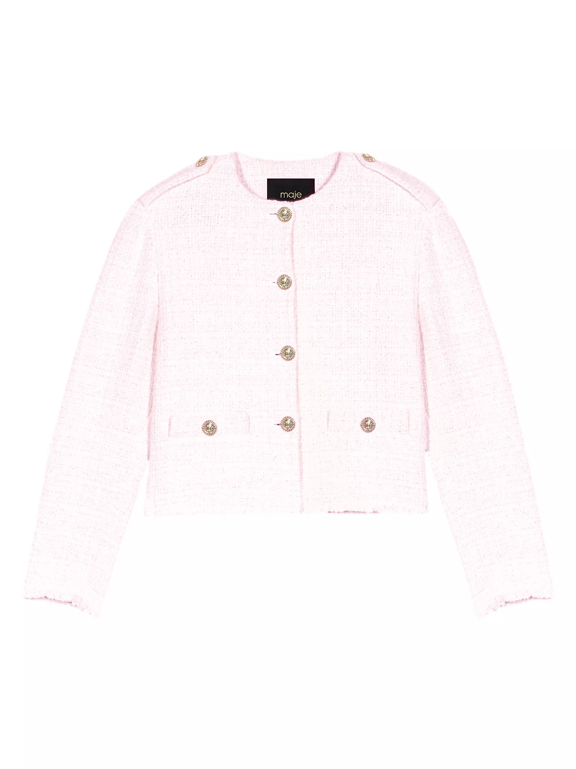 Shop Maje Cropped Tweed Jacket | Saks Fifth Avenue | Saks Fifth Avenue