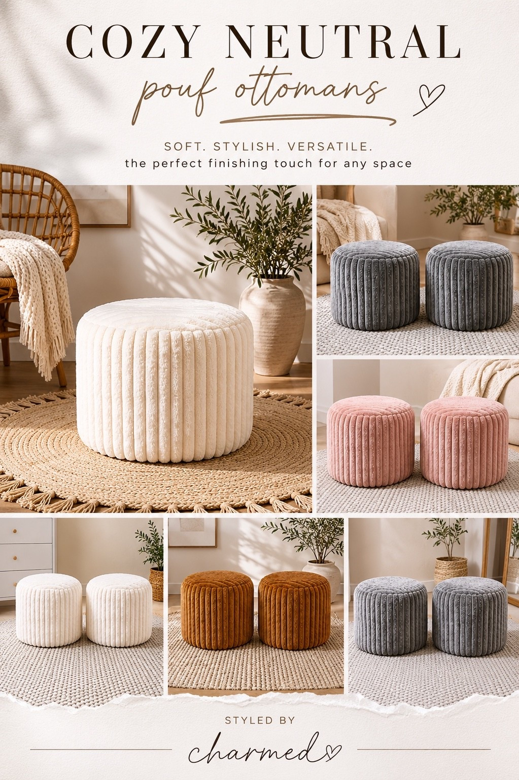 Your living room been missing that ONE soft cozy piece that pulls everything together 👀🤍

These neutral poufs are giving cozy & elevated

Save for later + shop my LTK 🤍

#luxuryhome #homedecor #HomeStyling #StyledByCharmed

#LTKHome #LTKU #LTKmomlife