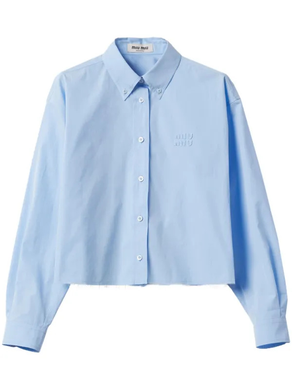 logo-lettering raw-cut shirt | Farfetch Global